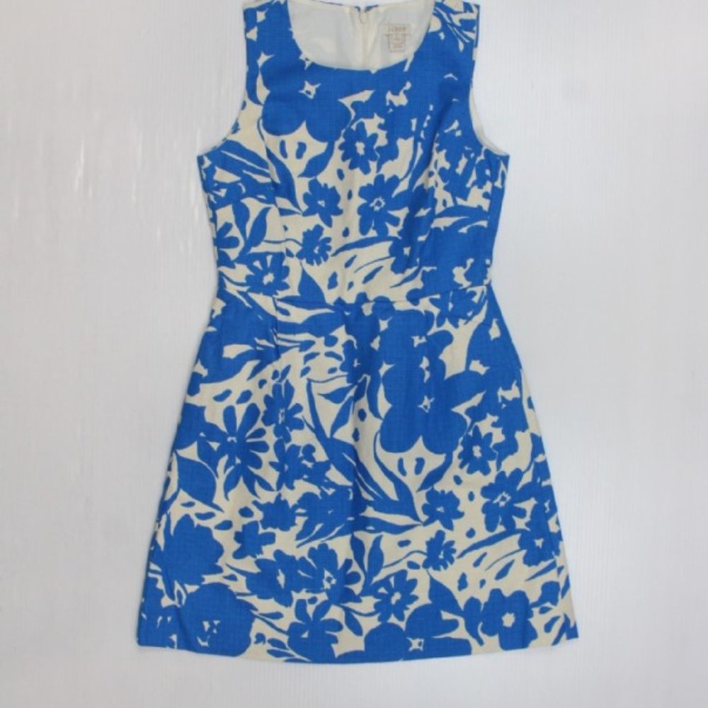 JCREW - SIZE 2P - Cream/ blue floral dress